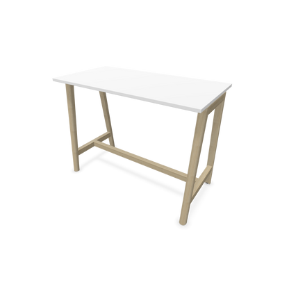 Narbutas Nova Wood Hochtisch 1050mm hoch - 1400x700mm - Gestell Esche Natur - Tischplatte Weiss - 6020521