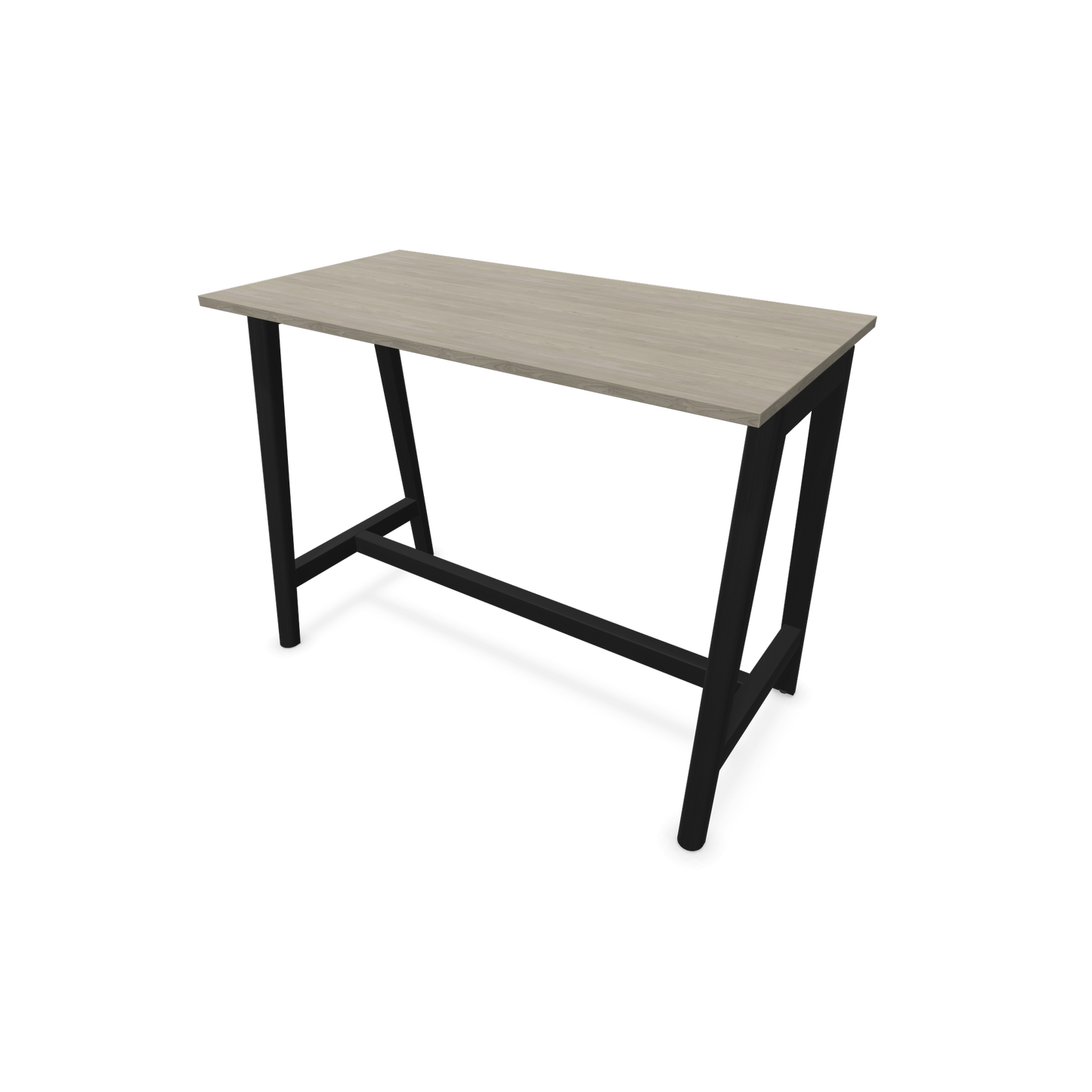 Narbutas Nova Wood Hochtisch 1050mm hoch - 1400x700mm - Gestell Esche Schwarz - Tischplatte Holzdekor grau - 6020529