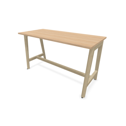 Narbutas Nova Wood Hochtisch 900mm hoch - 1600x700mm - Gestell Esche Natur - Tischplatte Bernsteineichendekor - 6020535