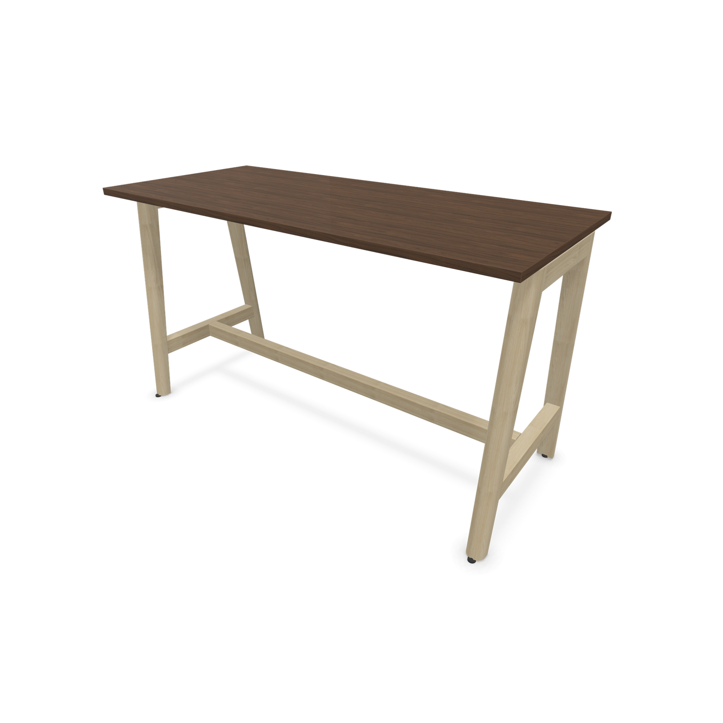 Narbutas Nova Wood Hochtisch 900mm hoch - 1600x700mm - Gestell Esche Natur - Tischplatte Nussbaumdekor dunkel - 6020537