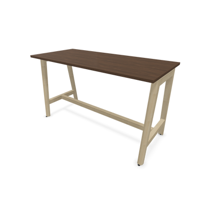 Narbutas Nova Wood Hochtisch 900mm hoch - 1600x700mm - Gestell Esche Natur - Tischplatte Nussbaumdekor dunkel - 6020537