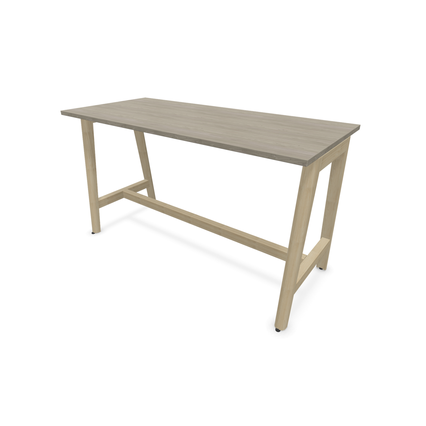 Narbutas Nova Wood Hochtisch 900mm hoch - 1600x700mm - Gestell Esche Natur - Tischplatte Holzdekor grau - 6020538