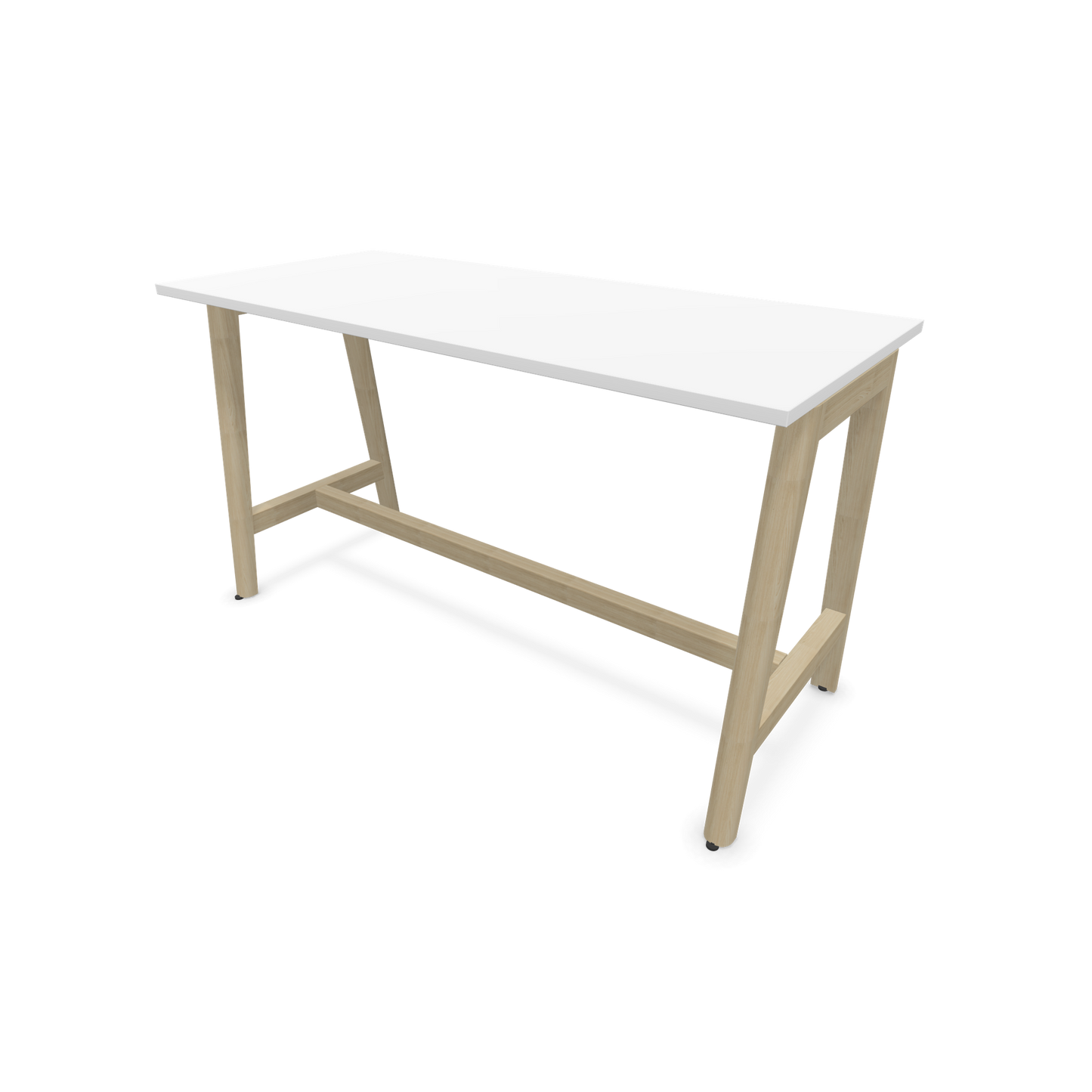 Narbutas Nova Wood Hochtisch 900mm hoch - 1600x700mm - Gestell Esche Natur - Tischplatte Weiss - 6020539