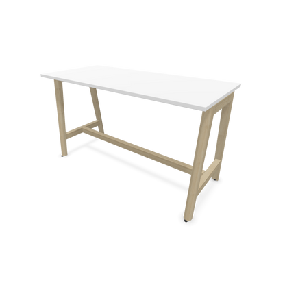 Narbutas Nova Wood Hochtisch 900mm hoch - 1600x700mm - Gestell Esche Natur - Tischplatte Weiss - 6020539