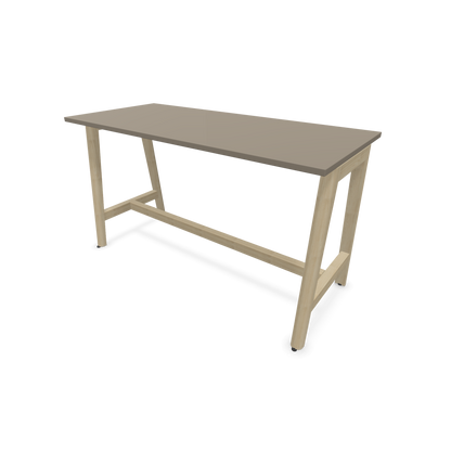Narbutas Nova Wood Hochtisch 900mm hoch - 1600x700mm - Gestell Esche Natur - Tischplatte Cubanitgrau - 6020541