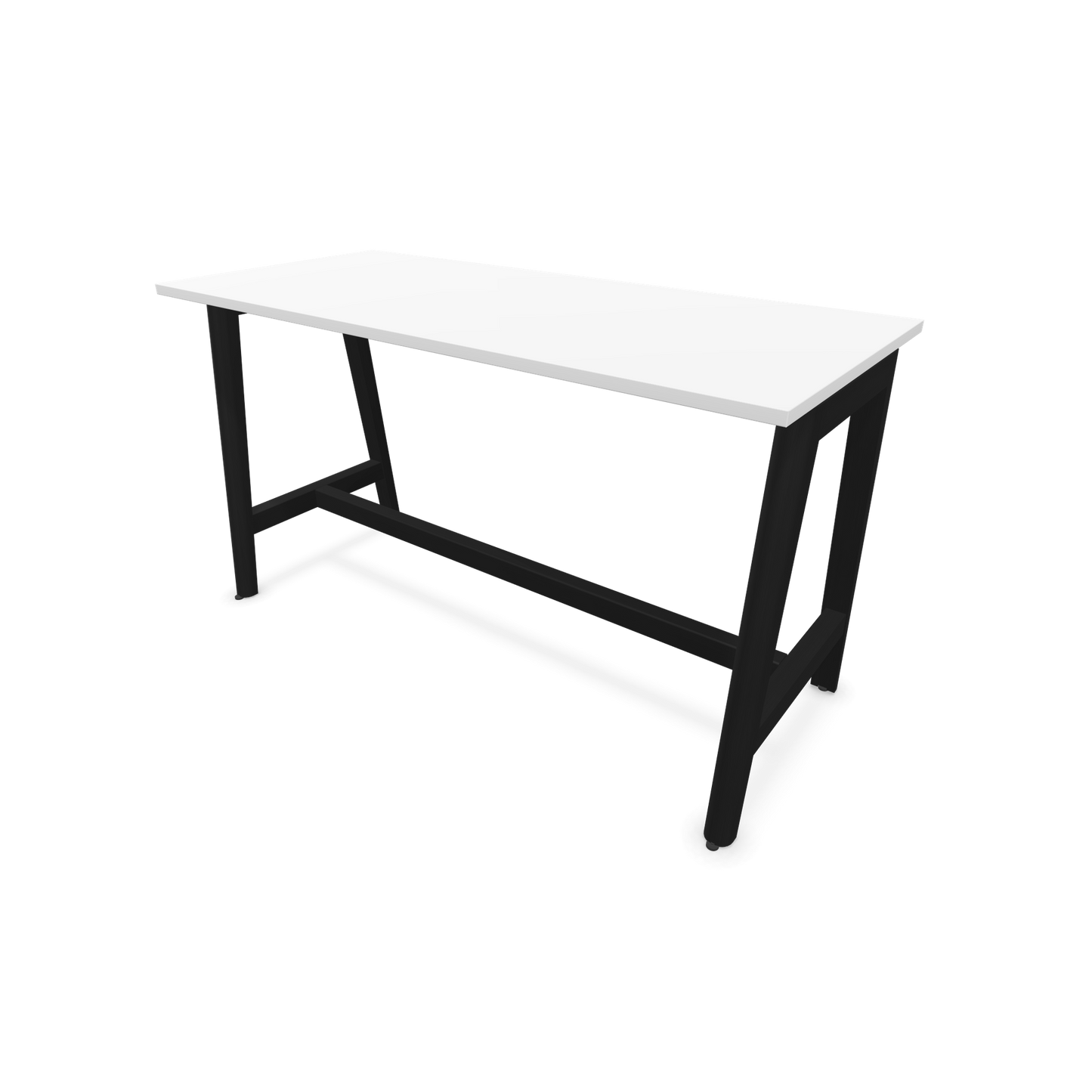 Narbutas Nova Wood Hochtisch 900mm hoch - 1600x700mm - Gestell Esche Schwarz - Tischplatte Weiss - 6020548