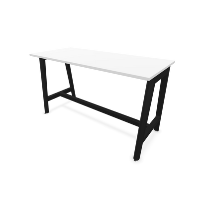 Narbutas Nova Wood Hochtisch 900mm hoch - 1600x700mm - Gestell Esche Schwarz - Tischplatte Weiss - 6020548