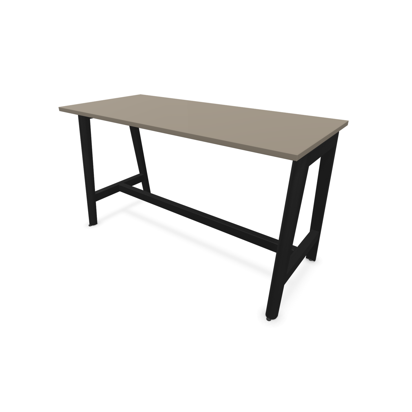 Narbutas Nova Wood Hochtisch 900mm hoch - 1600x700mm - Gestell Esche Schwarz - Tischplatte Cubanitgrau - 6020550
