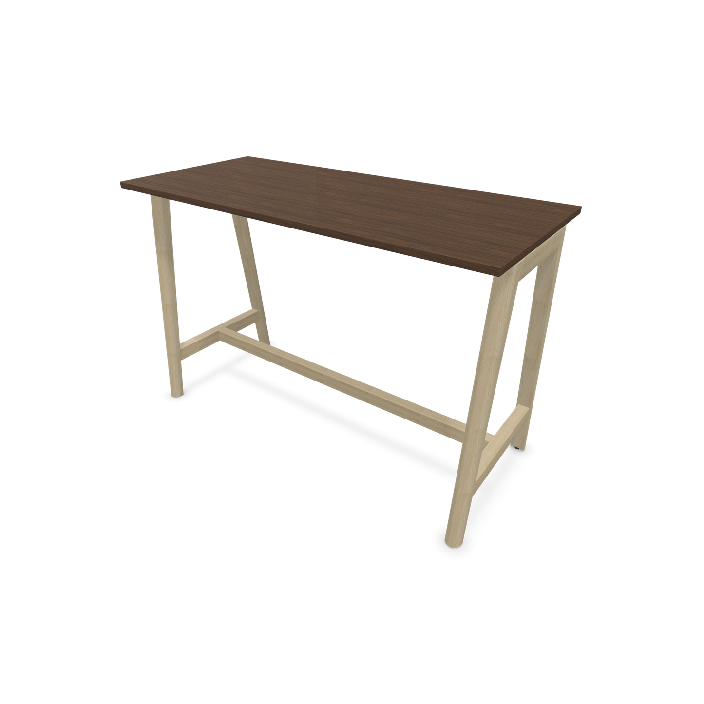 Narbutas Nova Wood Hochtisch 1050mm hoch - 1600x700mm - Gestell Esche Natur - Tischplatte Nussbaumdekor dunkel - 6020555