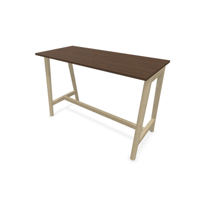 Narbutas Nova Wood Hochtisch 1050mm hoch - 1600x700mm - Gestell Esche Natur - Tischplatte Nussbaumdekor dunkel - 6020555