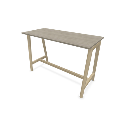 Narbutas Nova Wood Hochtisch 1050mm hoch - 1600x700mm - Gestell Esche Natur - Tischplatte Holzdekor grau - 6020556