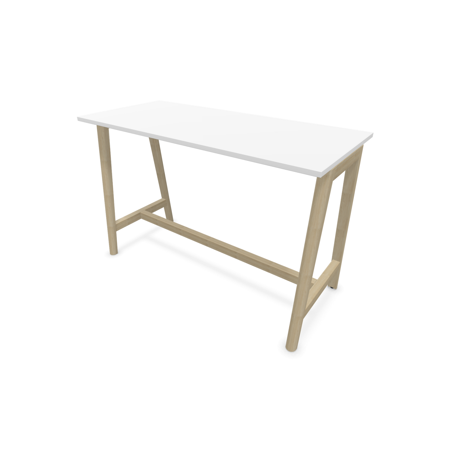 Narbutas Nova Wood Hochtisch 1050mm hoch - 1600x700mm - Gestell Esche Natur - Tischplatte Weiss - 6020557
