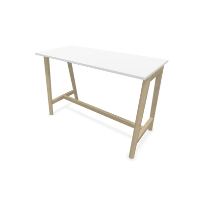 Narbutas Nova Wood Hochtisch 1050mm hoch - 1600x700mm - Gestell Esche Natur - Tischplatte Weiss - 6020557