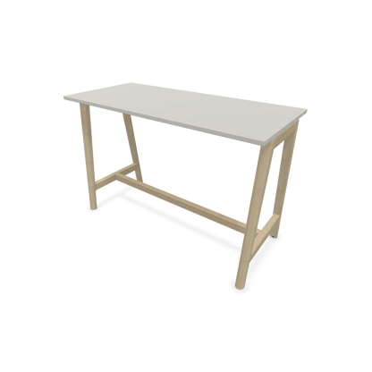 Narbutas Nova Wood Hochtisch 1050mm hoch - 1600x700mm - Gestell Esche Natur - Tischplatte Perlgrau - 6020560