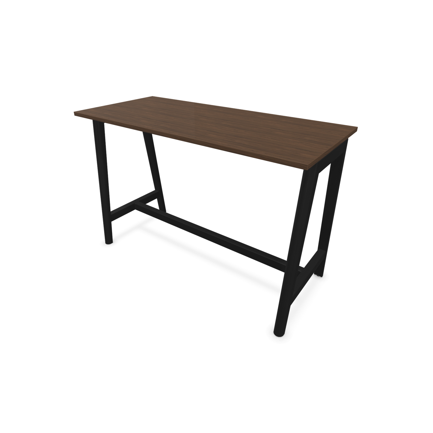 Narbutas Nova Wood Hochtisch 1050mm hoch - 1600x700mm - Gestell Esche Schwarz - Tischplatte Nussbaumdekor dunkel - 6020564