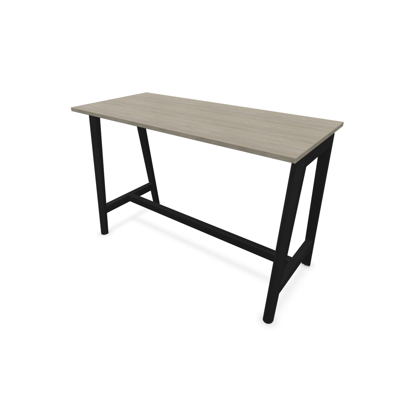 Narbutas Nova Wood Hochtisch 1050mm hoch - 1600x700mm - Gestell Esche Schwarz - Tischplatte Holzdekor grau - 6020565
