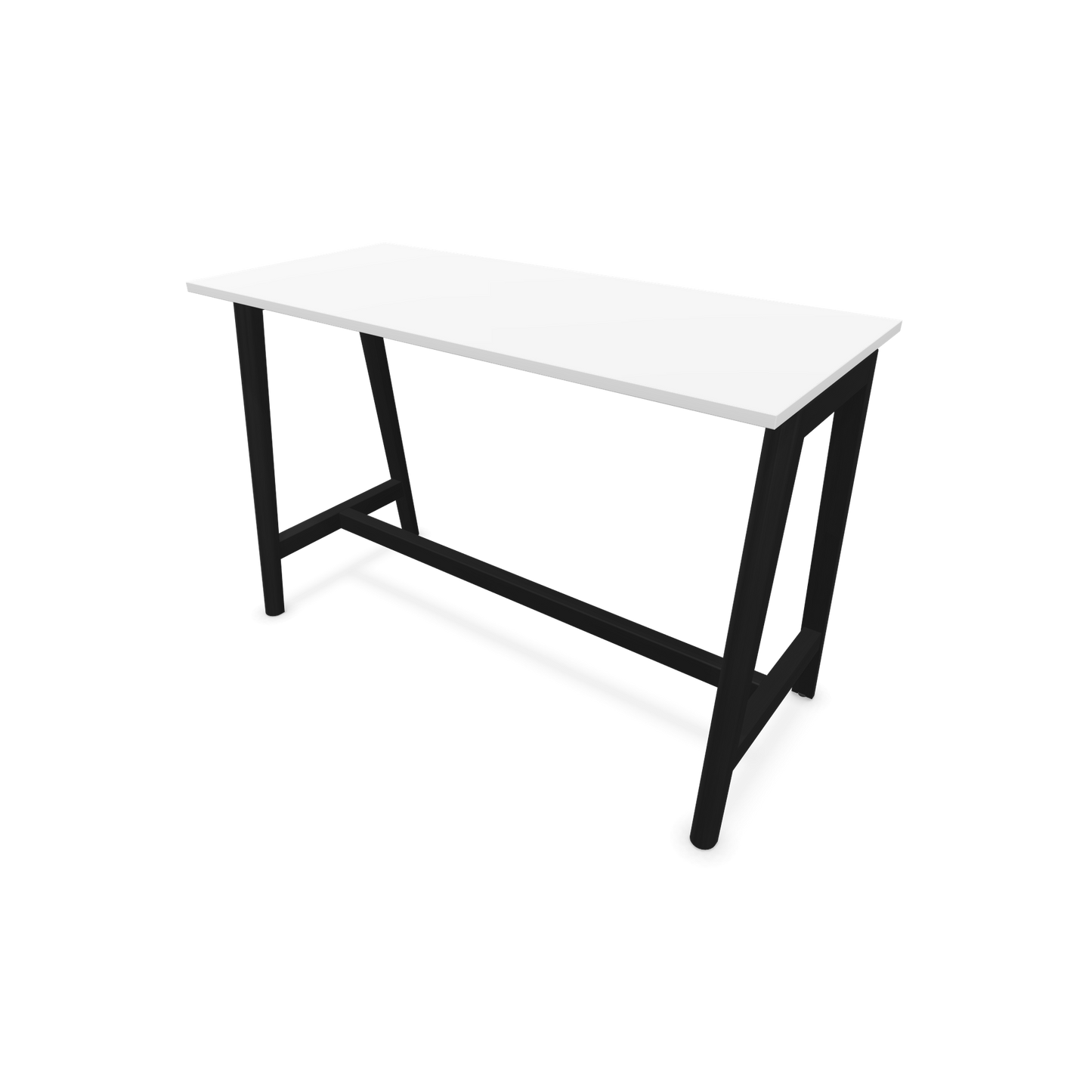 Narbutas Nova Wood Hochtisch 1050mm hoch - 1600x700mm - Gestell Esche Schwarz - Tischplatte Weiss - 6020566