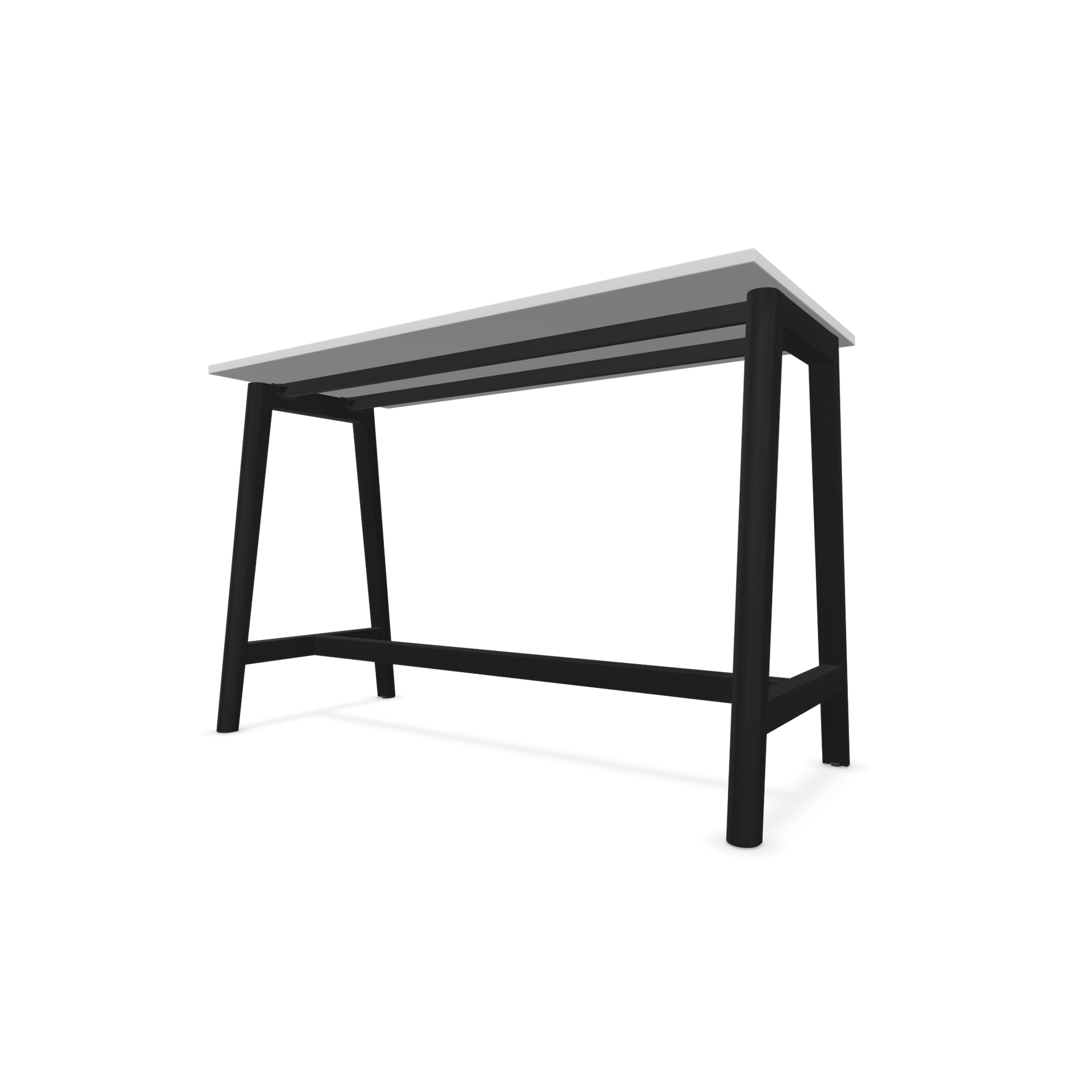 Narbutas Nova Wood Hochtisch 1050mm hoch - 1600x700mm - Gestell Esche Schwarz - Tischplatte Weiss Ansciht von unten - 6020566