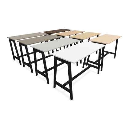 Narbutas Nova Wood Hochtisch 1050mm hoch - 1600x700mm - Gestell Esche Schwarz -  9 Tischplatten