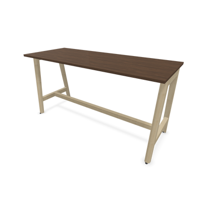 Narbutas Nova Wood Hochtisch 900mm hoch - 1800x700mm - Gestell Esche Natur - Tischplatte Nussbaumdekor dunkel - 6020573