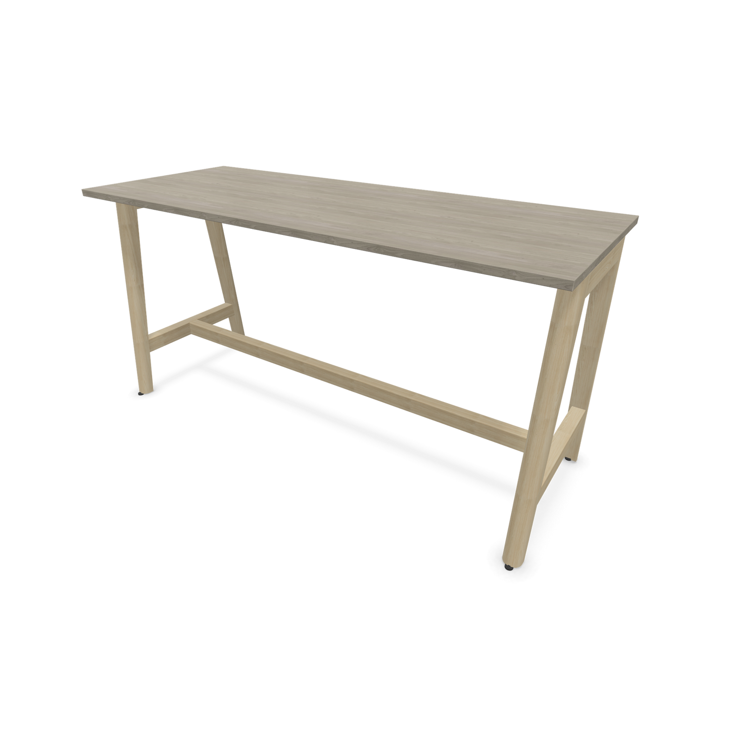 Narbutas Nova Wood Hochtisch 900mm hoch - 1800x700mm - Gestell Esche Natur - Tischplatte Holzdekor grau - 6020574