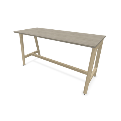 Narbutas Nova Wood Hochtisch 900mm hoch - 1800x700mm - Gestell Esche Natur - Tischplatte Holzdekor grau - 6020574