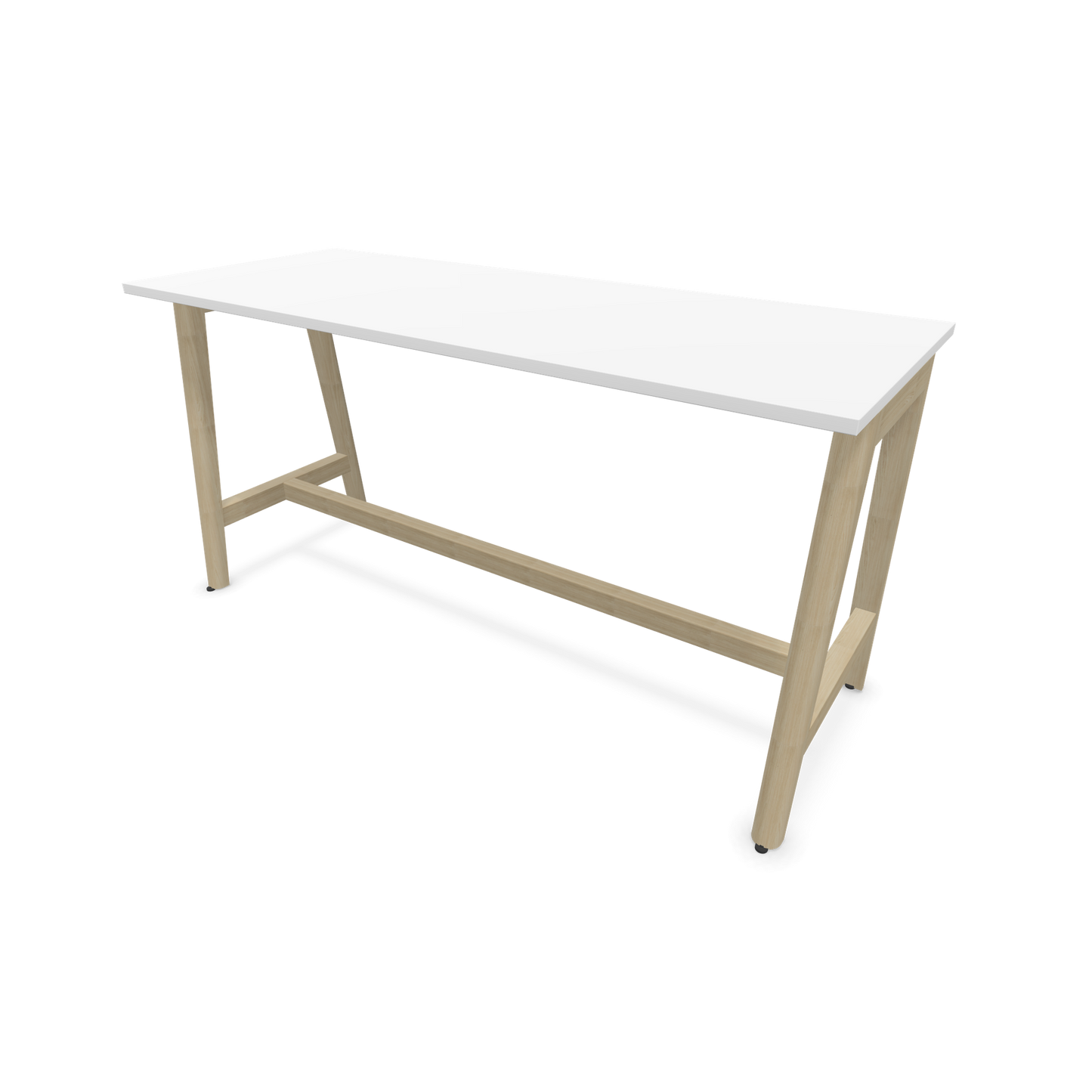 Narbutas Nova Wood Hochtisch 900mm hoch - 1800x700mm - Gestell Esche Natur - Tischplatte Weiss - 6020575
