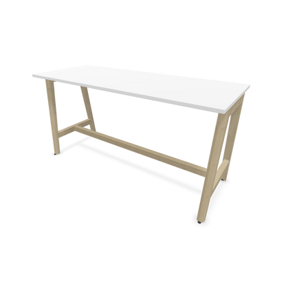Narbutas Nova Wood Hochtisch 900mm hoch - 1800x700mm - Gestell Esche Natur - Tischplatte Weiss - 6020575