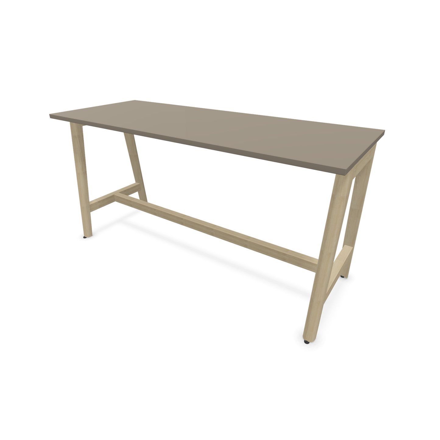 Narbutas Nova Wood Hochtisch 900mm hoch - 1800x700mm - Gestell Esche Natur - Tischplatte Cubanitgrau - 6020577