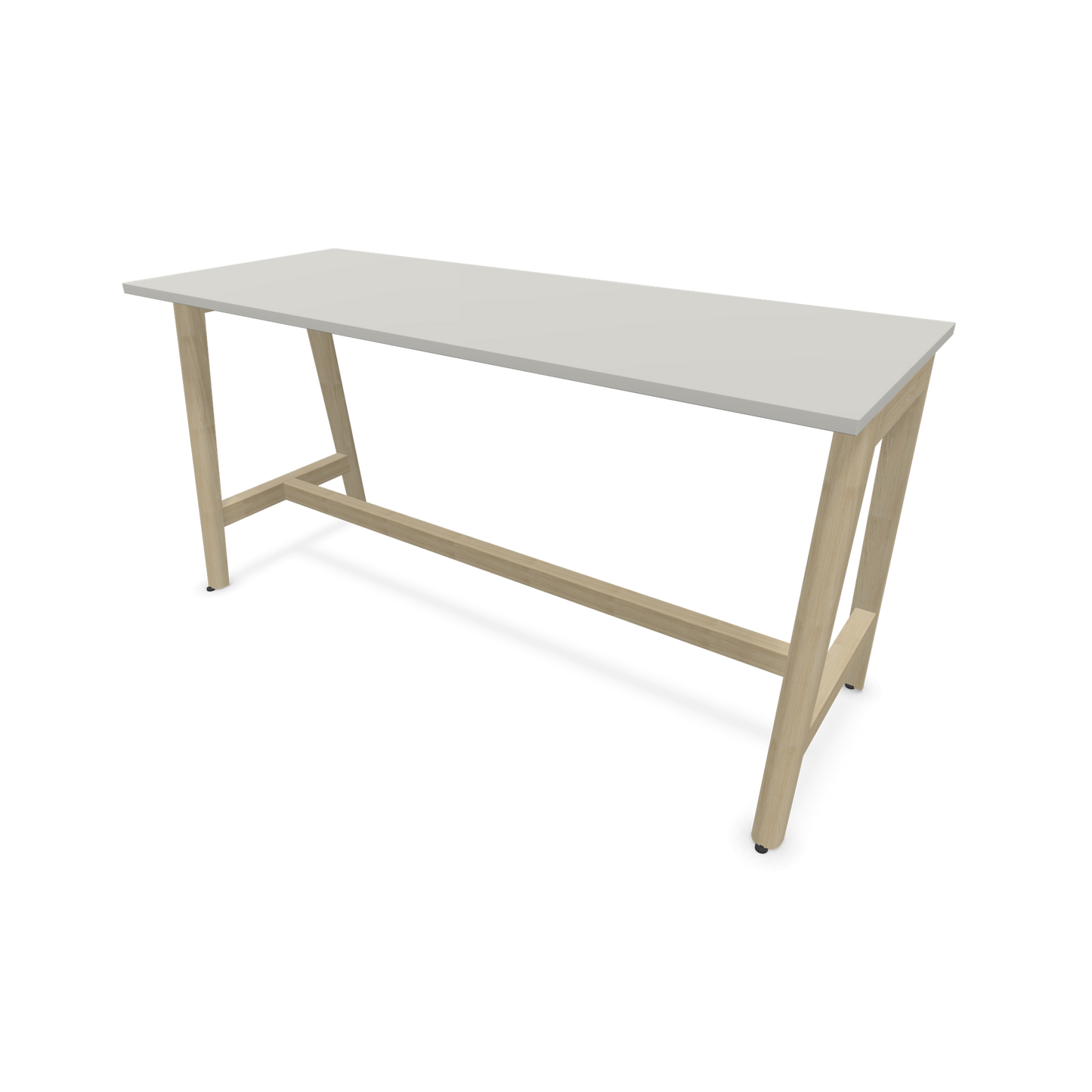 Narbutas Nova Wood Hochtisch 900mm hoch - 1800x700mm - Gestell Esche Natur - Tischplatte Perlgrau - 6020578