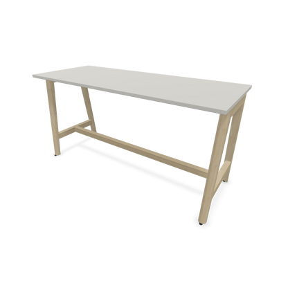 Narbutas Nova Wood Hochtisch 900mm hoch - 1800x700mm - Gestell Esche Natur - Tischplatte Perlgrau - 6020578
