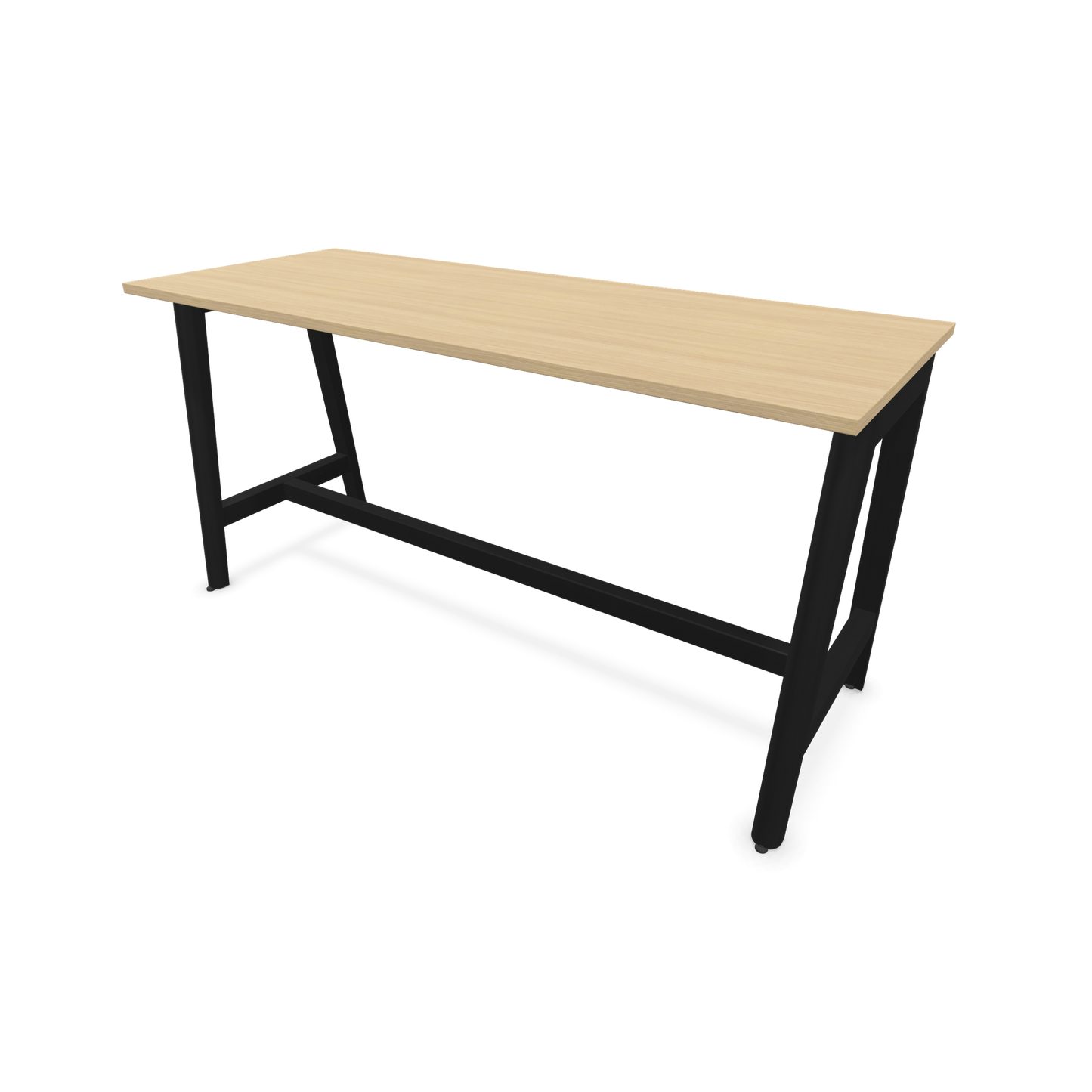 Narbutas Nova Wood Hochtisch 900mm hoch - 1800x700mm - Gestell Esche Schwarz - Tischplatte Eichendekor - 6020579