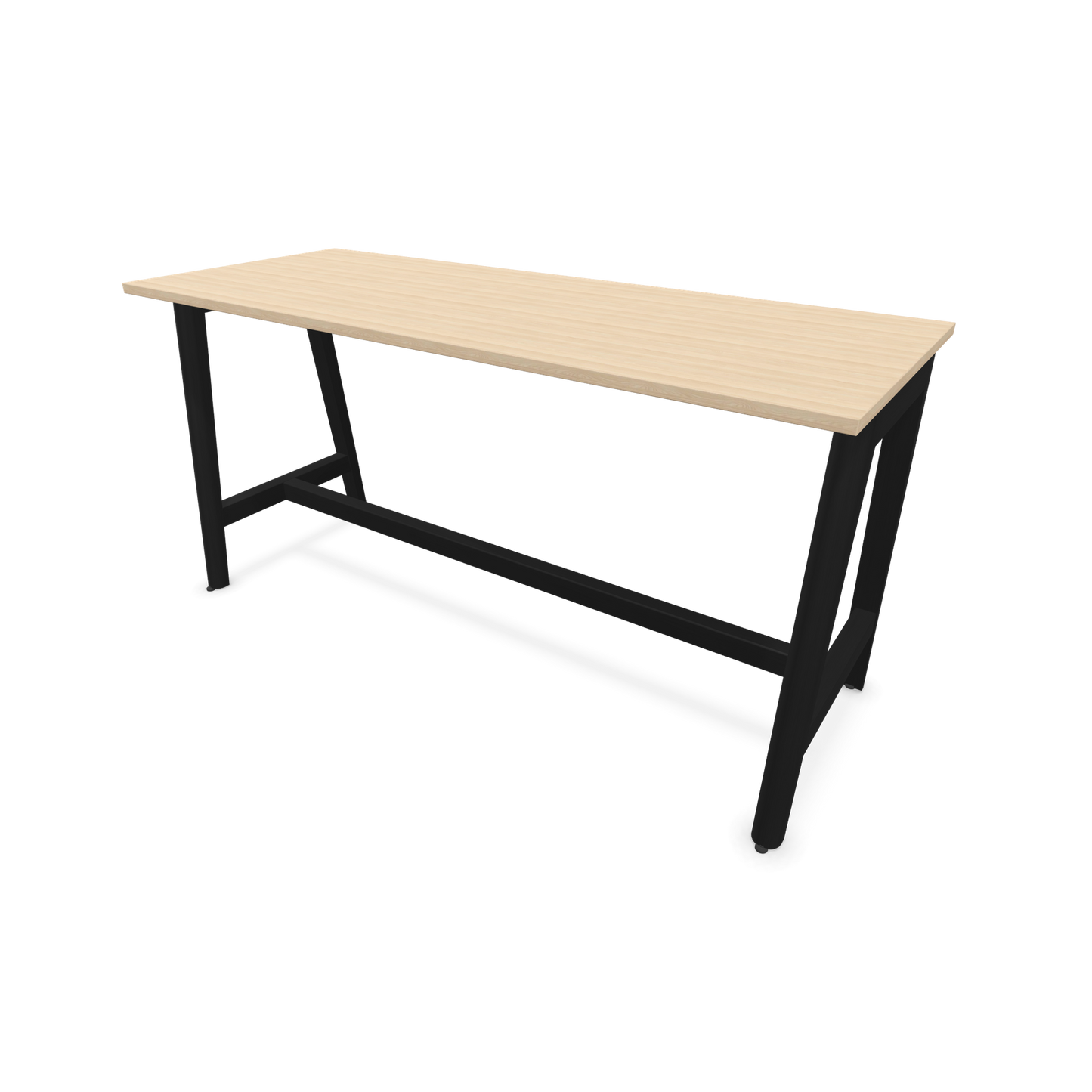 Narbutas Nova Wood Hochtisch 900mm hoch - 1800x700mm - Gestell Esche Schwarz - Tischplatte Eschendekor sandbeige - 6020581