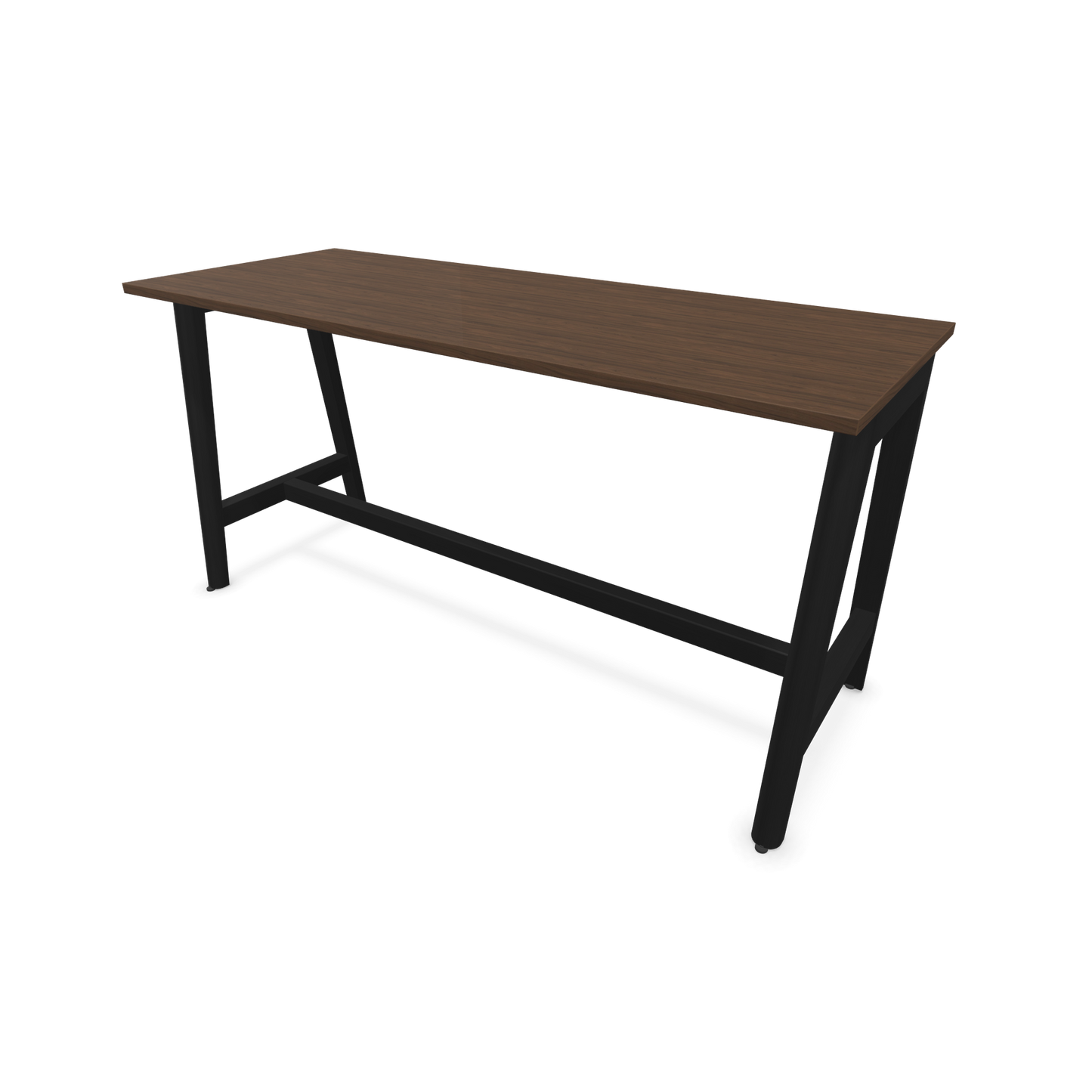 Narbutas Nova Wood Hochtisch 900mm hoch - 1800x700mm - Gestell Esche Schwarz - Tischplatte Nussbaumdekor dunkel - 6020582