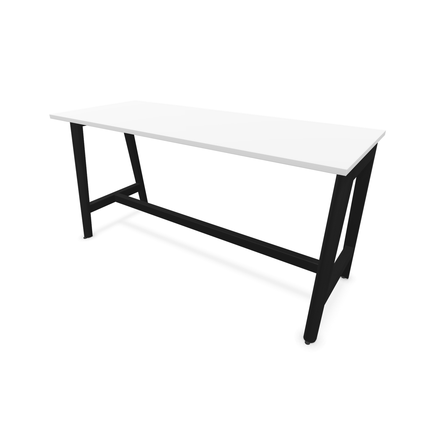Narbutas Nova Wood Hochtisch 900mm hoch - 1800x700mm - Gestell Esche Schwarz - Tischplatte Weiss - 6020584
