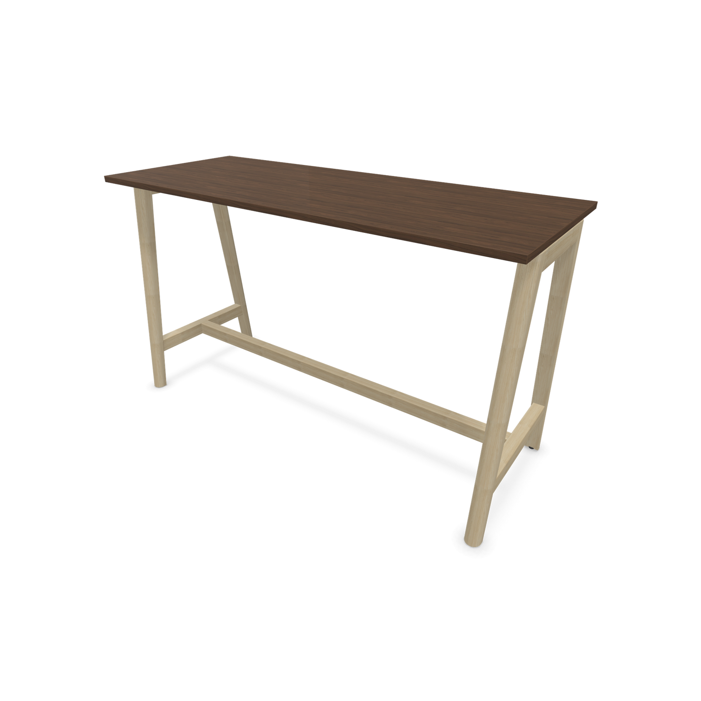 Narbutas Nova Wood Hochtisch 1050mm hoch - 1800x700mm - Gestell Esche Natur - Tischplatte Nussbaumdekor dunkel - 6020591