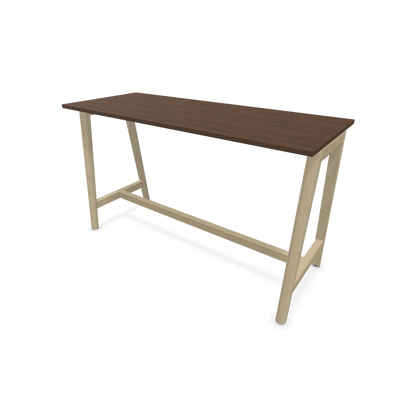 Narbutas Nova Wood Hochtisch 1050mm hoch - 1800x700mm - Gestell Esche Natur - Tischplatte Nussbaumdekor dunkel - 6020591