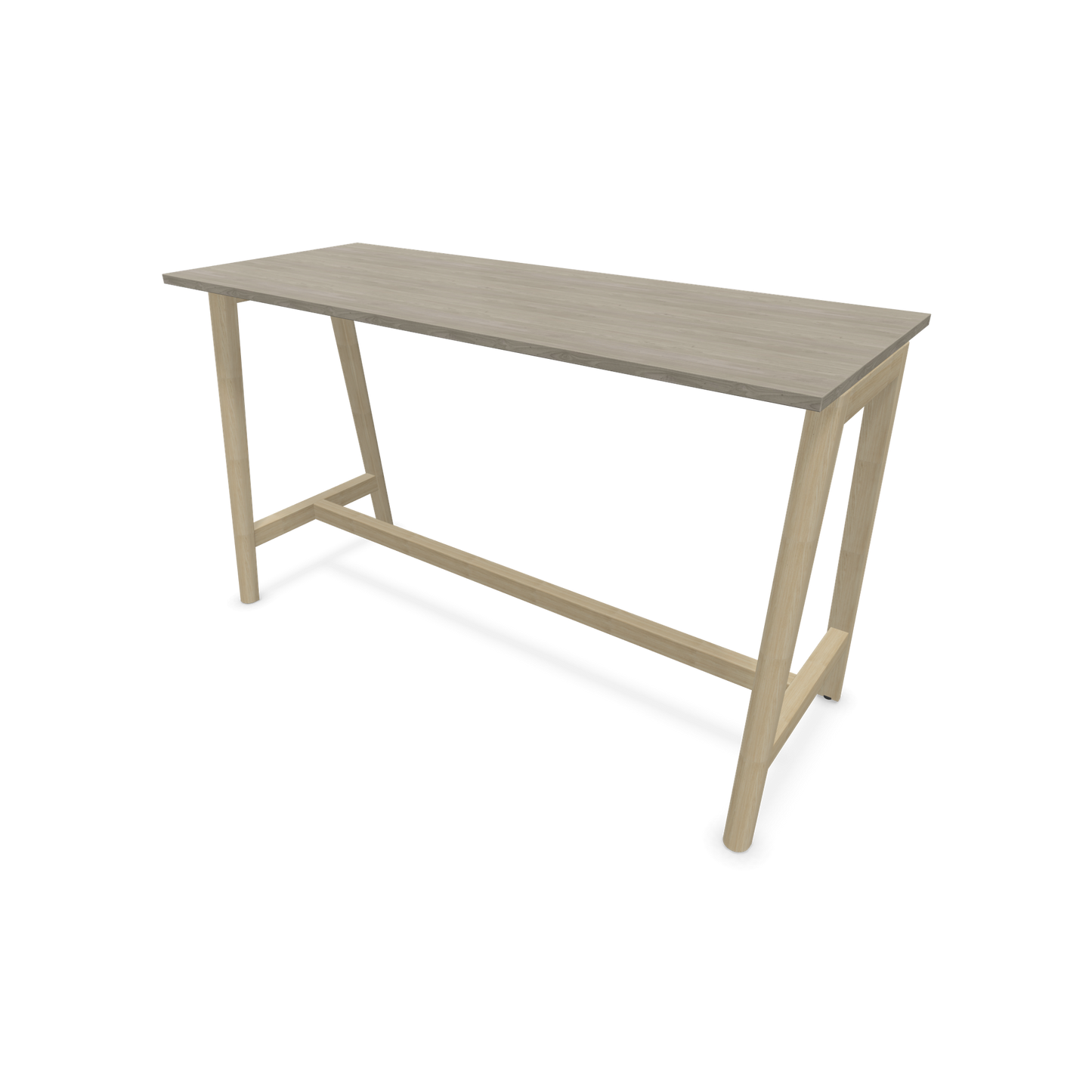 Narbutas Nova Wood Hochtisch 1050mm hoch - 1800x700mm - Gestell Esche Natur - Tischplatte Holzdekor grau - 6020592