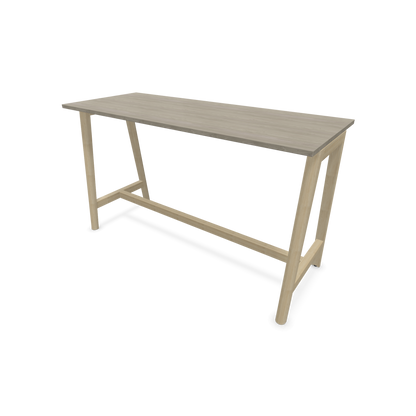 Narbutas Nova Wood Hochtisch 1050mm hoch - 1800x700mm - Gestell Esche Natur - Tischplatte Holzdekor grau - 6020592