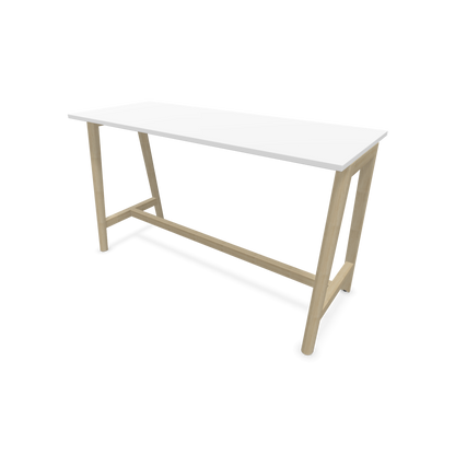 Narbutas Nova Wood Hochtisch 1050mm hoch - 1800x700mm - Gestell Esche Natur - Tischplatte Weiss - 6020593