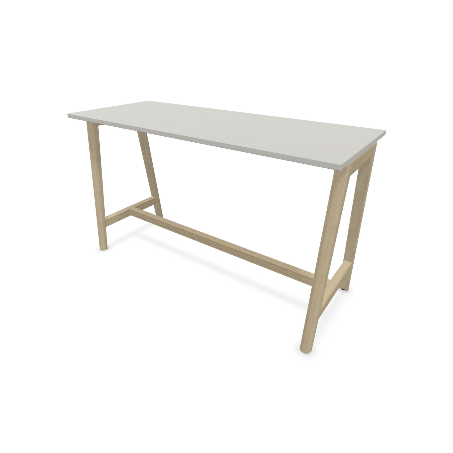 Narbutas Nova Wood Hochtisch 1050mm hoch - 1800x700mm - Gestell Esche Natur - Tischplatte Perlgrau - 6020596