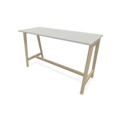 Narbutas Nova Wood Hochtisch 1050mm hoch - 1800x700mm - Gestell Esche Natur - Tischplatte Perlgrau - 6020596