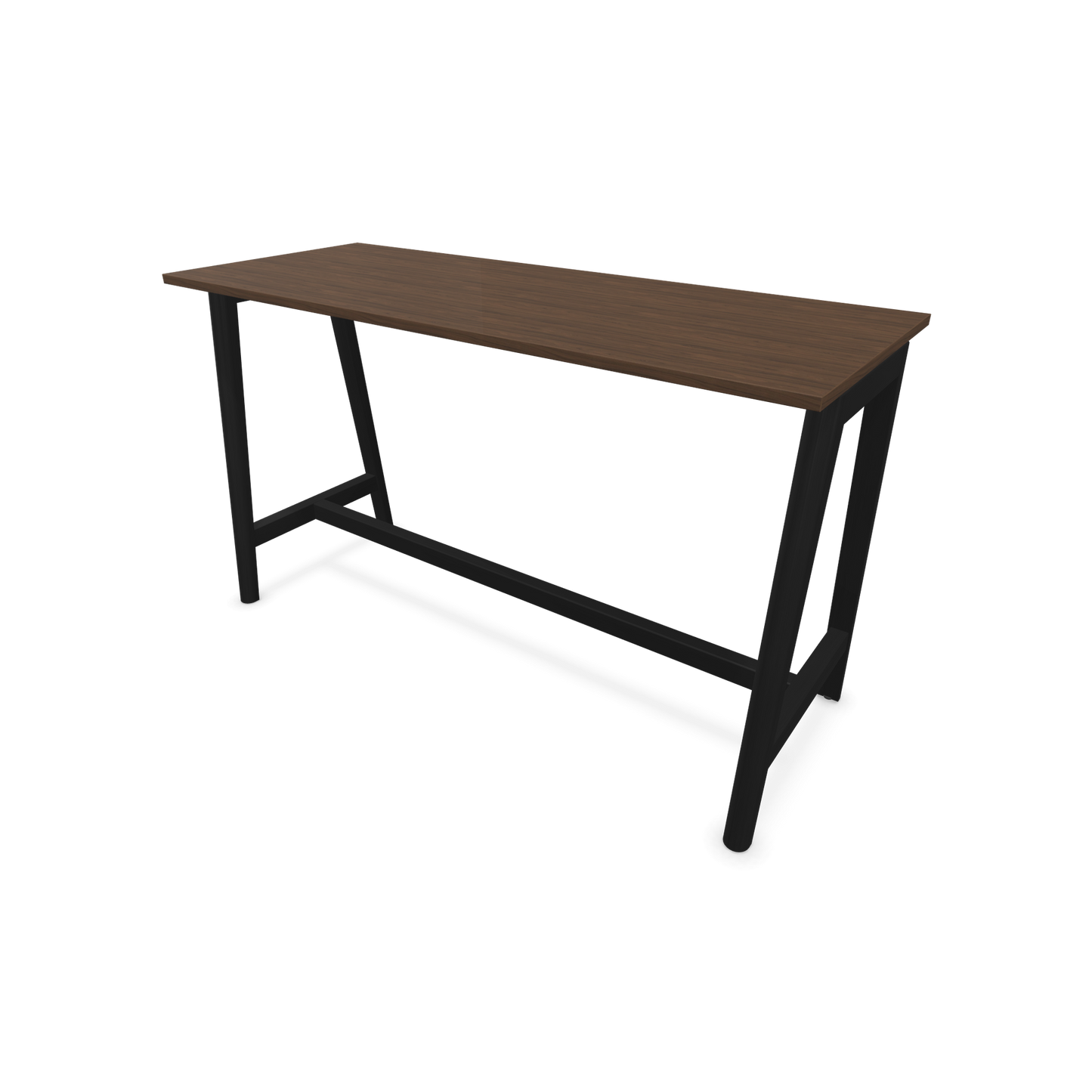 Narbutas Nova Wood Hochtisch 1050mm hoch - 1800x700mm - Gestell Esche Schwarz - Tischplatte Nussbaumdekor dunkel - 6020600