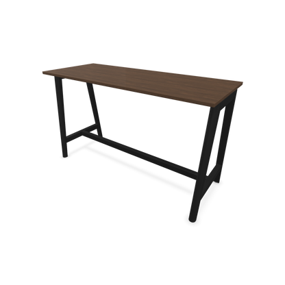 Narbutas Nova Wood Hochtisch 1050mm hoch - 1800x700mm - Gestell Esche Schwarz - Tischplatte Nussbaumdekor dunkel - 6020600
