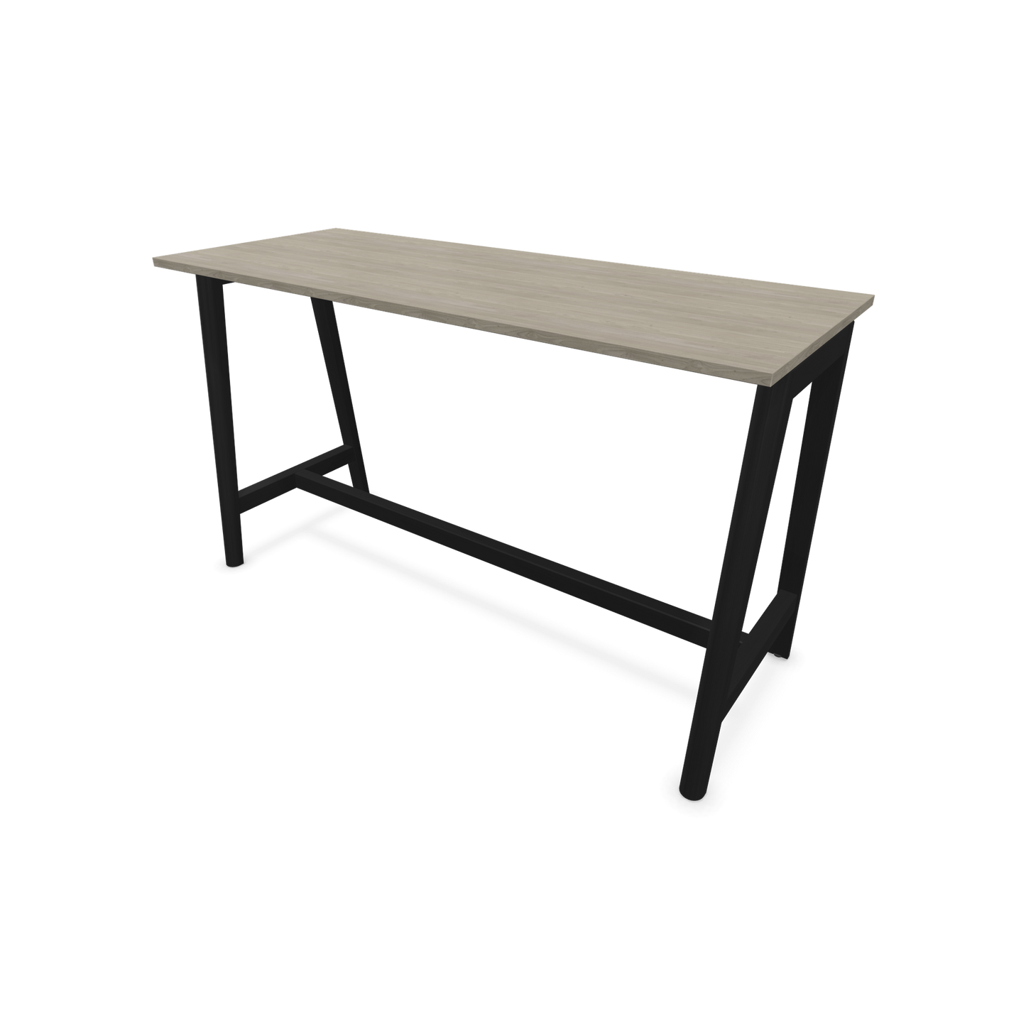 Narbutas Nova Wood Hochtisch 1050mm hoch - 1800x700mm - Gestell Esche Schwarz - Tischplatte Holzdekor grau - 6020601