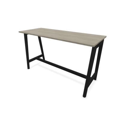Narbutas Nova Wood Hochtisch 1050mm hoch - 1800x700mm - Gestell Esche Schwarz - Tischplatte Holzdekor grau - 6020601