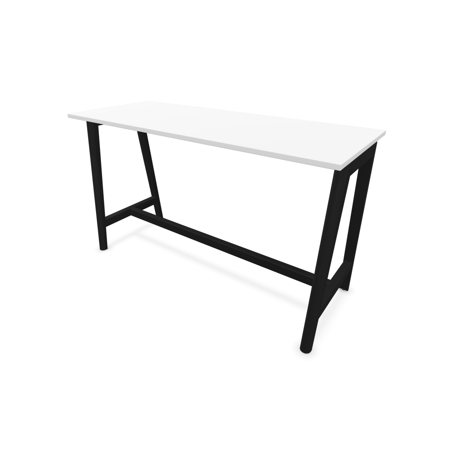 Narbutas Nova Wood Hochtisch 1050mm hoch - 1800x700mm - Gestell Esche Schwarz - Tischplatte Weiss - 6020602