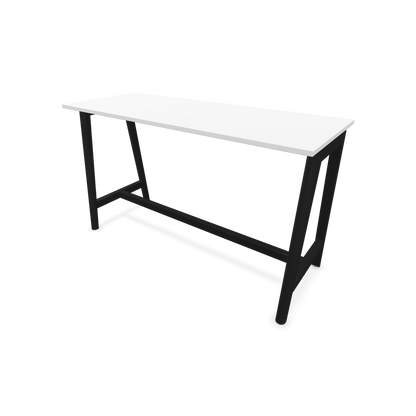 Narbutas Nova Wood Hochtisch 1050mm hoch - 1800x700mm - Gestell Esche Schwarz - Tischplatte Weiss - 6020602