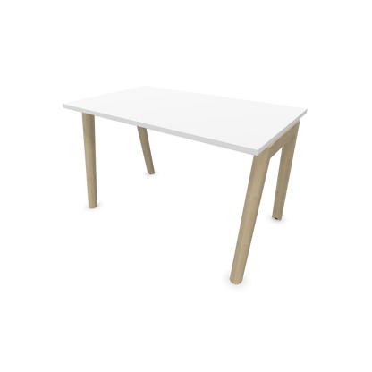 Narbutas Nova Wood Schreibtisch Gestell Esche Natur - 1200x700mm - Tischplatte Weiss - 6020611