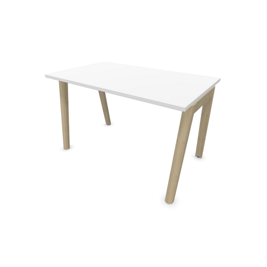 Narbutas Nova Wood Schreibtisch Gestell Esche Natur - 1200x700mm - Tischplatte Weiss - 6020611